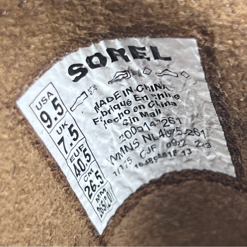 Sorel Hi-Line Lace Up Block Heel Platform Brown Leather Boots Umber Ceramic 9.5 - Picture 11 of 11